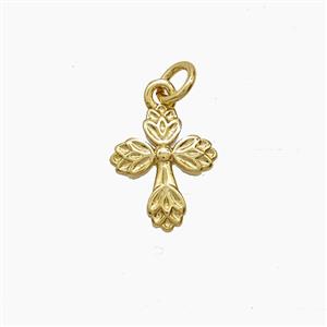 Copper Cross Pendant Gold Plated, approx 9-10mm [FN54242]