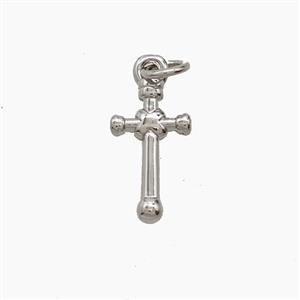 Copper Cross Pendant Platinum Plated, approx 6-12mm [FN54243]