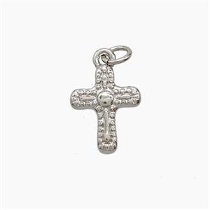 Copper Cross Pendant Platinum Plated, approx 9-11mm [FN54245]