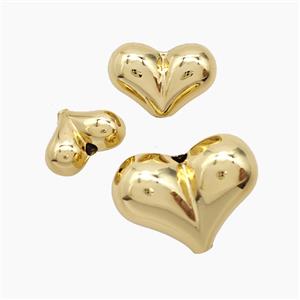 Copper Heart Beads Gold Plated, approx 20mm [FN54249-20MM]
