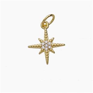 Copper Star Pendant Pave Zirconia Gold Plated, approx 11.5mm [FN54258]