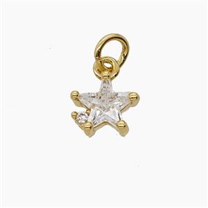 Copper Star Pendant Pave Crystal Glass Gold Plated, approx 8mm [FN54285]