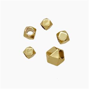 Copper Polyhedron Beads Faceted Gold Plated, approx 2mm [FN54295-2MM]