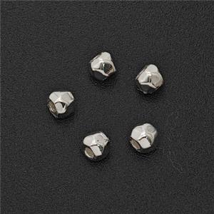 Copper Rondelle Spacer Beads Faceted Shiny Silver, approx 3mm [FN54296]