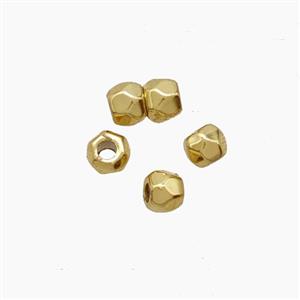 Copper Rondelle Spacer Beads Faceted Gold Plated, approx 3mm [FN54297]