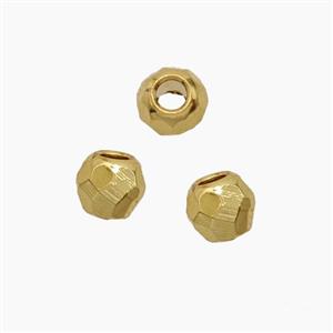 Copper Round Spacer Beads Faceted Gold Plated, approx 4.5mm [FN54299]