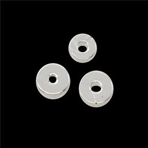 Copper Heishi Spacer Beads Shiny Silver, approx 5mm [FN54307-5MM]