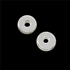 Copper Heishi Spacer Beads Shiny Silver, approx 7mm [FN54309]