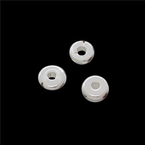 Copper Heishi Beads Shiny Silver, approx 4.5mm [FN54311-4.5MM]