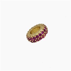 Copper Rondelle Beads Pave Zirconia Gold Plated, approx 8mm [FN54328]