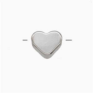 Copper Heart Beads Platinum Plated, approx 7-8mm [FN54348]