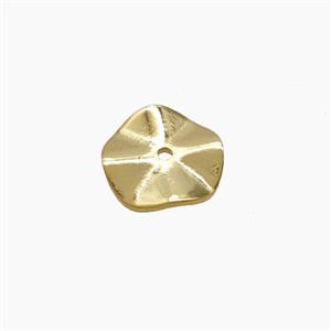 Copper Circle Spacer Beads Wave Gold Plated, approx 10mm [FN54351]