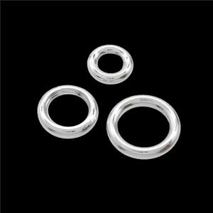 Copper JumpRings Connector Circle Shiny Silver, approx 6mm [FN54355-6MM]