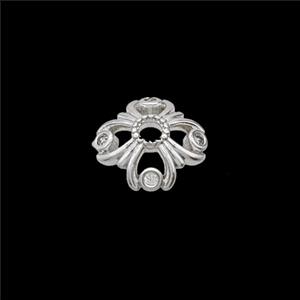 Copper Beadcaps Pave Zirconia Shiny Silver, approx 10mm [FN54379]