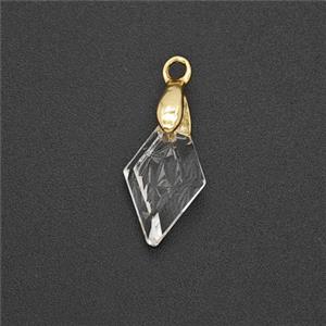Clear Acrylic Rhombus Pendant, approx 8-15mm [FN54424]