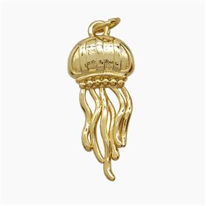 Copper Jellyfish Pendant 18K Gold Plated, approx 11-25mm [FN54471]