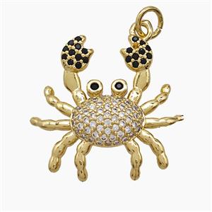 Copper Crab Pendant Pave Zirconia 18K Gold Plated, approx 21-22mm [FN54479]