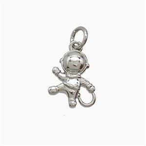 Copper Astronaut Pendant Platinum Plated, approx 10-12mm [FN54522]