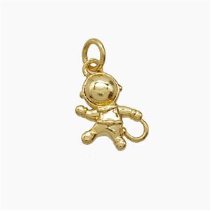 Copper Astronaut Pendant 18K Gold Plated, approx 10-12mm [FN54523]