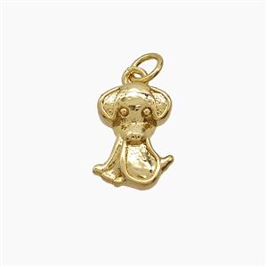 Copper Dog Pendant 18K Gold Plated, approx 9.5-13mm [FN54527]