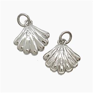 Copper Scallop Shell Pendant Platinum Plated, approx 13mm [FN54528]