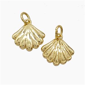 Copper Scallop Shell Pendant 18K Gold Plated, approx 13mm [FN54529]