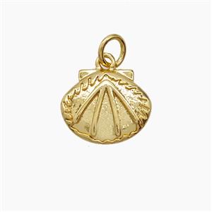 Copper Scallop Shell Pendant 18K Gold Plated, approx 13mm [FN54531]