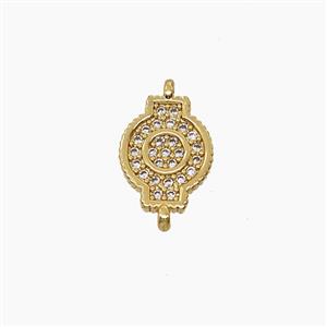 Copper Watch Connector Pave Zirconia 18K Gold Plated, approx 8.5-11mm [FN54535]