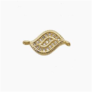 Copper Eye Connector Pave Zirconia Eye 18K Gold Plated, approx 8-10mm [FN54541]