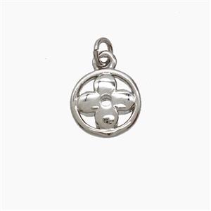 Copper Flower Pendant Platinum Plated, approx 8mm [FN54564]