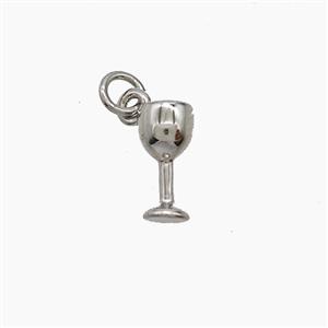 Copper Wine Glass Charms Pendant Cup Platinum Plated, approx 4-8mm [FN54567]