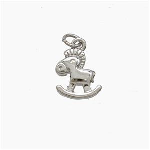 Copper Rocking Horse Charms Pendant Platinum Plated, approx 8mm [FN54571]