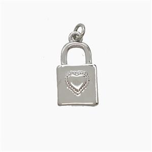 Copper Locket Pendant Heart Platinum Plated, approx 8-12.5mm [FN54573]