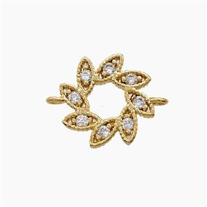 Copper Pendant Pave Zircon, Gold Plated, approx 15mm [FN54592]