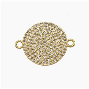 Copper Pendant Pave Zircon, Gold Plated, approx 16mm [FN54624]