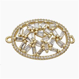 Copper Pendant Pave Zircon, Gold Plated, approx 17.5-23mm [FN54628]