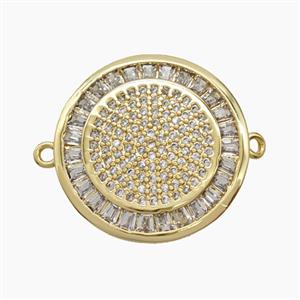Copper Sun Connector Micropave Zirconia 18K Gold Plated, approx 21mm [FN54630]