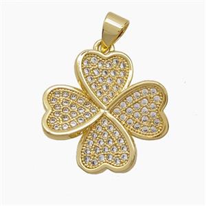 Copper Pendant Pave Zircon, Gold Plated, approx 19mm [FN54666]