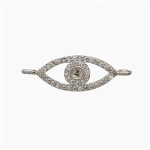 Copper Eye Connector Pave zirconia Platinum Plated, approx 7.5-16mm [FN54671]