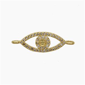 Copper Eye Connector Pave zirconia 18K Gold Plated, approx 7.5-16mm [FN54672]