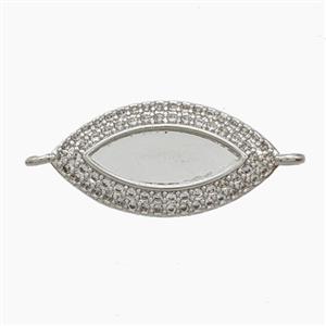 Copper Eye Connector Pave zirconia Platinum Plated, approx 11-21mm [FN54673]