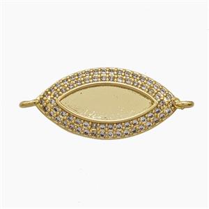 Copper Eye Connector Pave zirconia 18K Gold Plated, approx 11-21mm [FN54674]