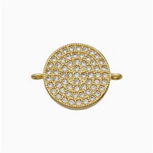 Copper Sun Connector Pave Zirconia 18K Gold Plated, approx 14mm [FN54731]