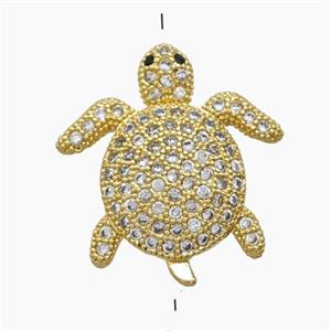 Copper Tortoise Beads Pave Zirconia 18K Gold Plated, approx 19-20mm [FN54799]