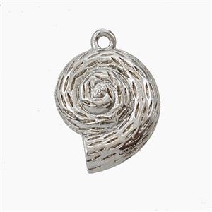 Copper Spiral Shell Pendant Platinum Plated, approx 14.5-17mm [FN54945]