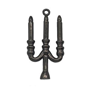 Halloween Candler Charms Copper Pendant Black Plated, approx 13-24mm [FN55050]