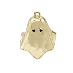 Halloween Ghost Charms Copper Pendant Gold Plated, approx 17-18mm [FN55096]