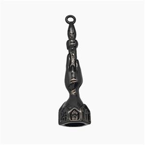 Halloween Candler Copper Pendant Black Plated, approx 7-27mm [FN55116]