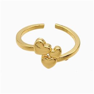 Copper Heart Rings 18K Gold Plated, approx 6mm, 18mm dia [FN55239]