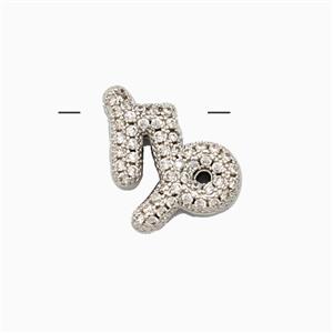Copper Symbols Pendant Pave Zirconia Zodiac Capricorn Platinum Plated, approx 12-13mm [FN55320]